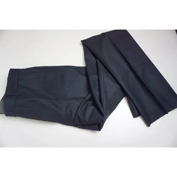 Incotex High Comfort Stretch Dark Blue Flannel Wool Blend Dress Pants 46 NEW